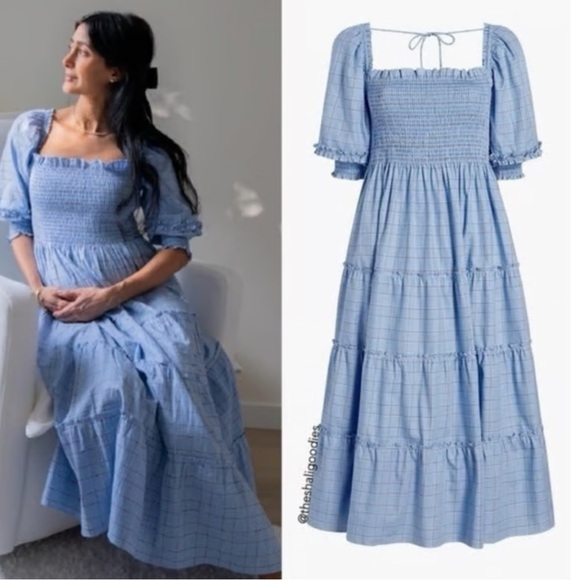 Hill House Dresses & Skirts - Hill House Home The Nesli Nap Dress - Light Blue Check Plaid
